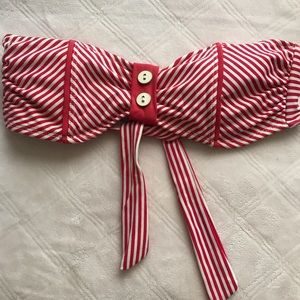 Red and white bikini top